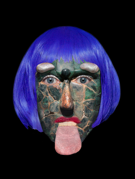 ORLAN hybridized with Mayan Anthropomorphic figure