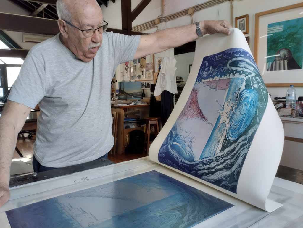 Impressao da gravura de Manuel Jo&atilde;o Vieira - O Visconde partido ao meio